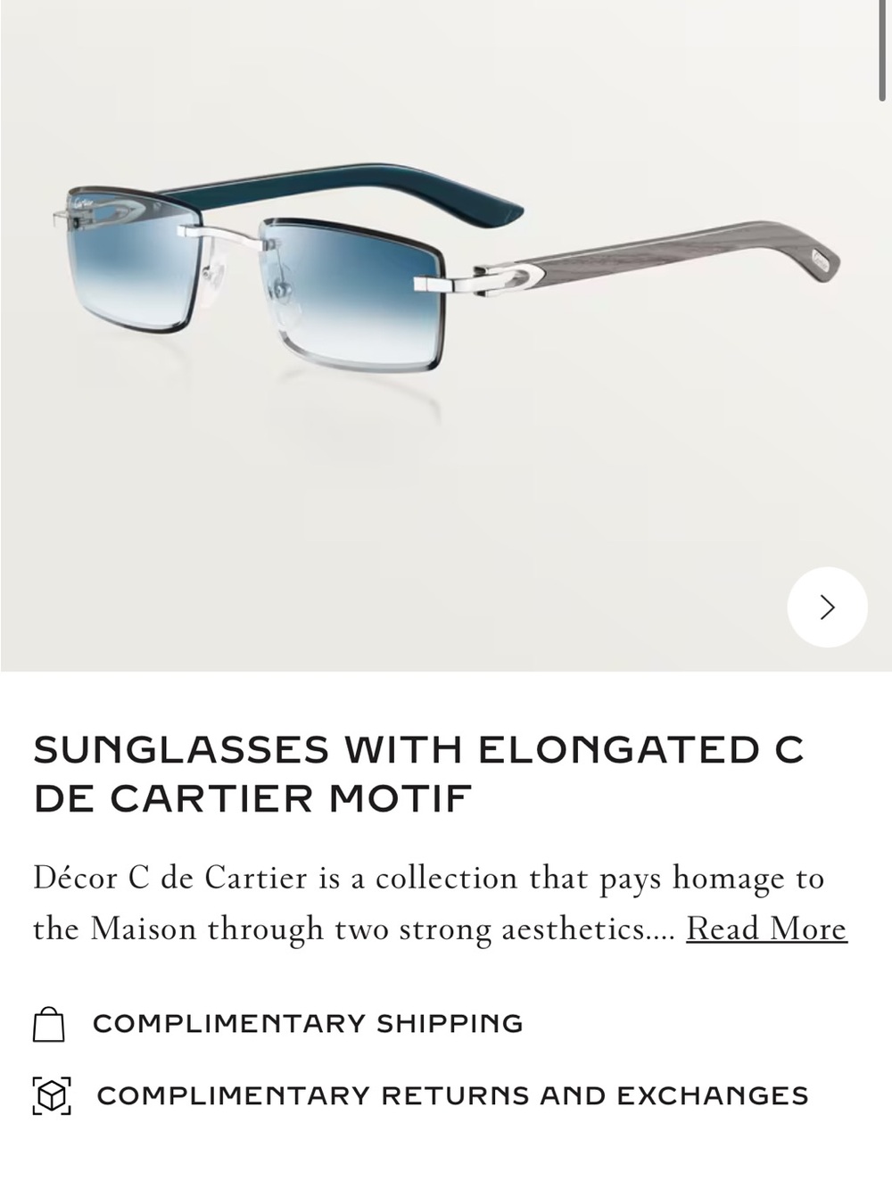 Cartier SUNGLASSES WITH ELONGATED C
DE CARTIER MOTIF - Picture 5 of 5